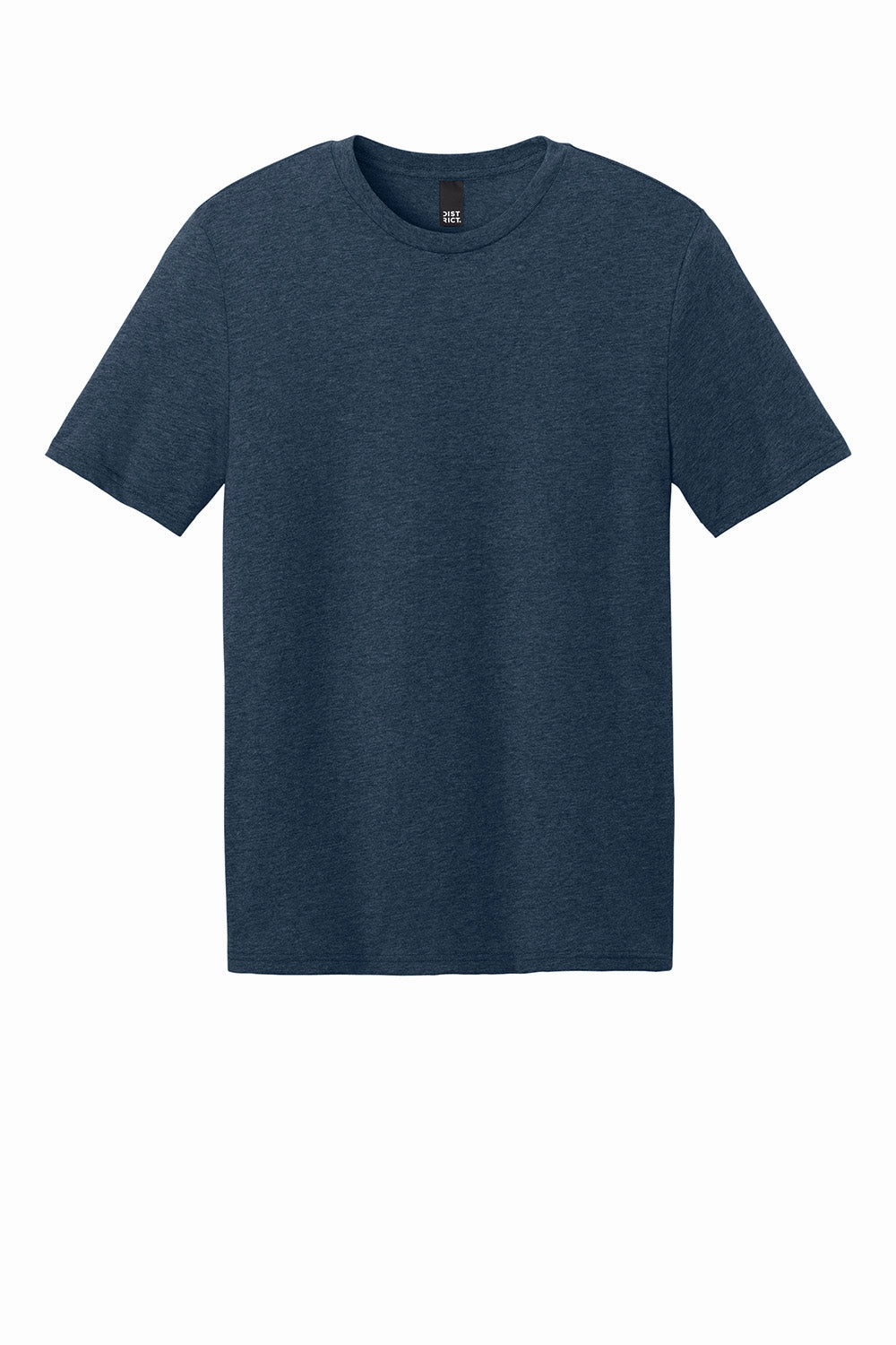 District Mens Perfect Weight CVC Short Sleeve Crewneck T-Shirt - Heather Navy Blue