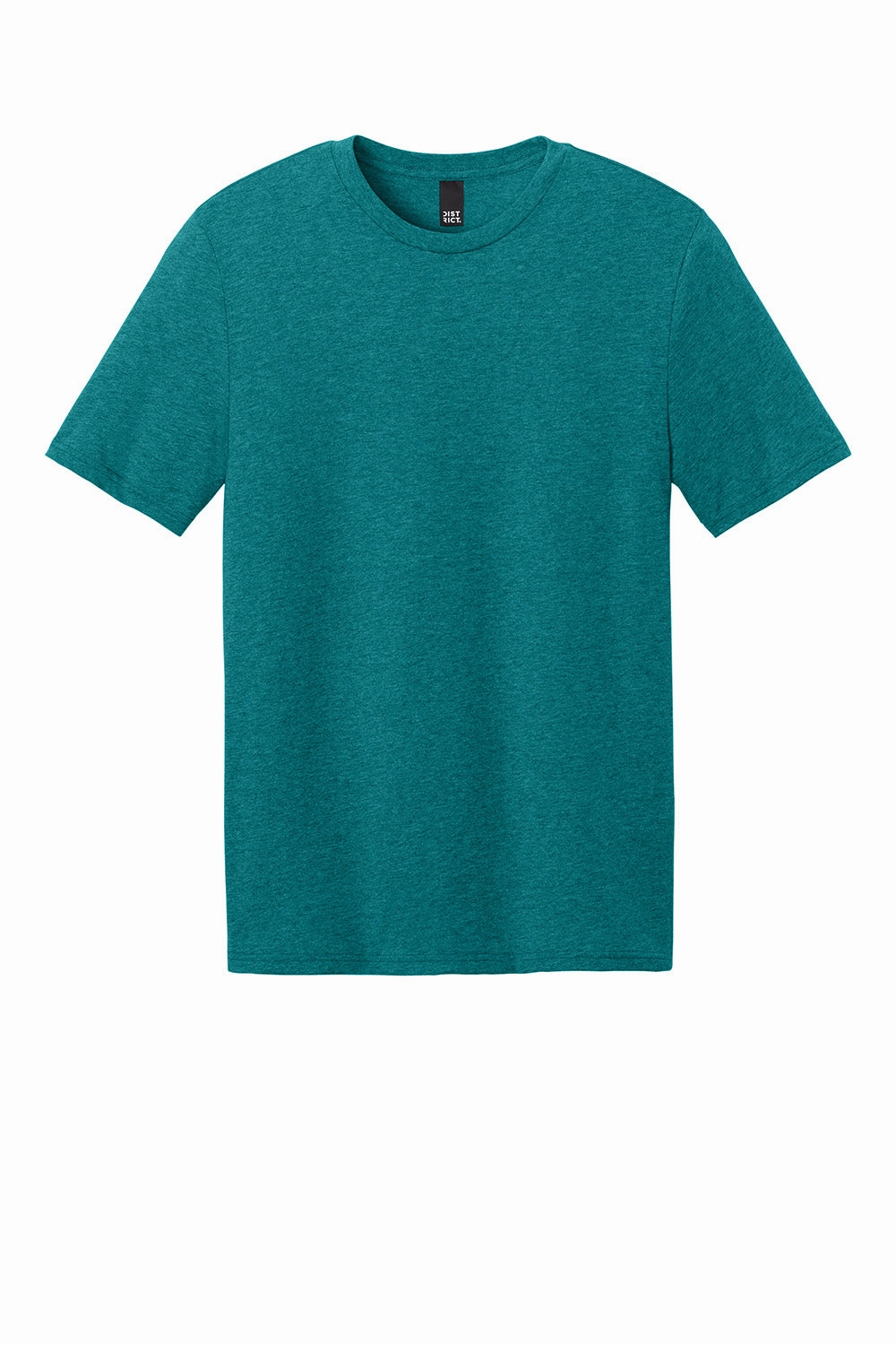 District Mens Perfect Weight CVC Short Sleeve Crewneck T-Shirt - Heather Teal Blue