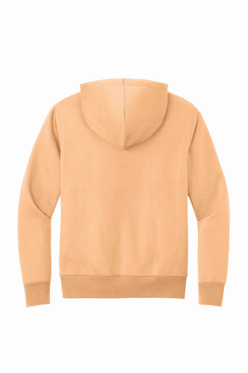 District Mens Perfect Weight Fleece Hooded Sweatshirt Hoodie w/ Pouch Pocket - Apricot Orange