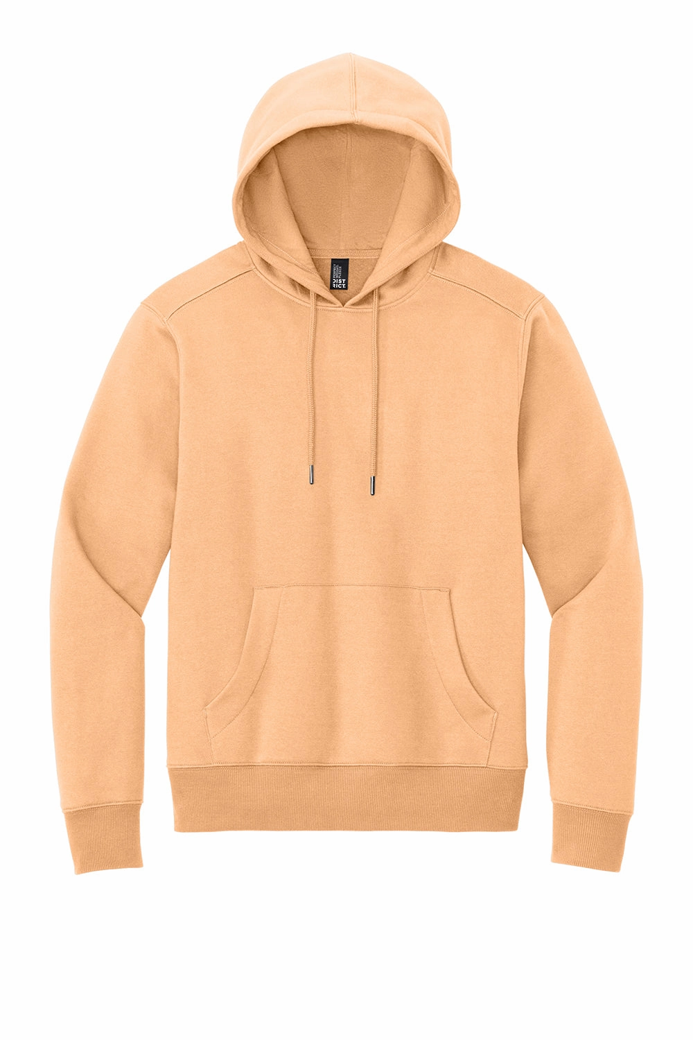 District Mens Perfect Weight Fleece Hooded Sweatshirt Hoodie w/ Pouch Pocket - Apricot Orange