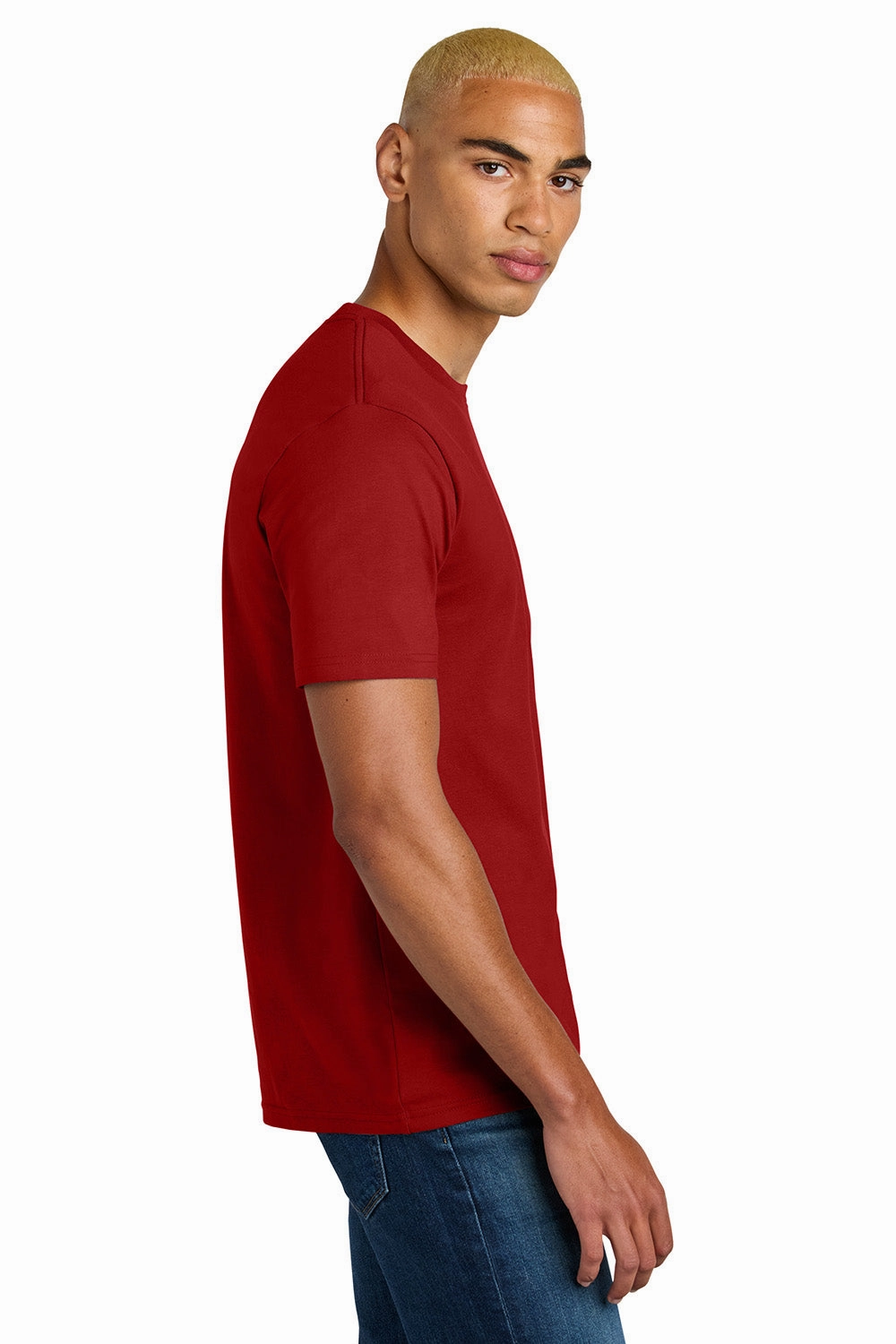District Mens Perfect Weight Icon Short Sleeve Crewneck T-Shirt - Classic Red