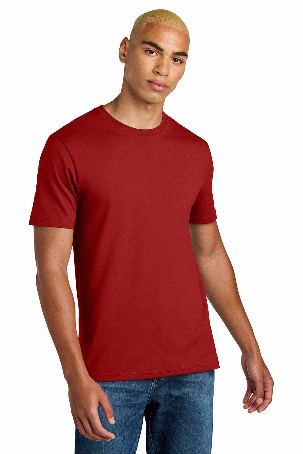 District Mens Perfect Weight Icon Short Sleeve Crewneck T-Shirt - Classic Red