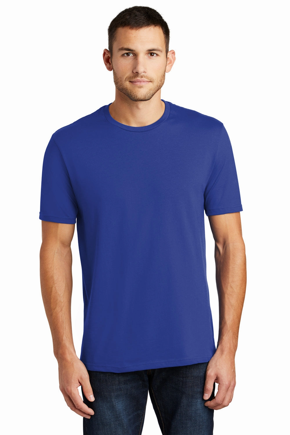 District Mens Perfect Weight Short Sleeve Crewneck T-Shirt - Deep Royal Blue