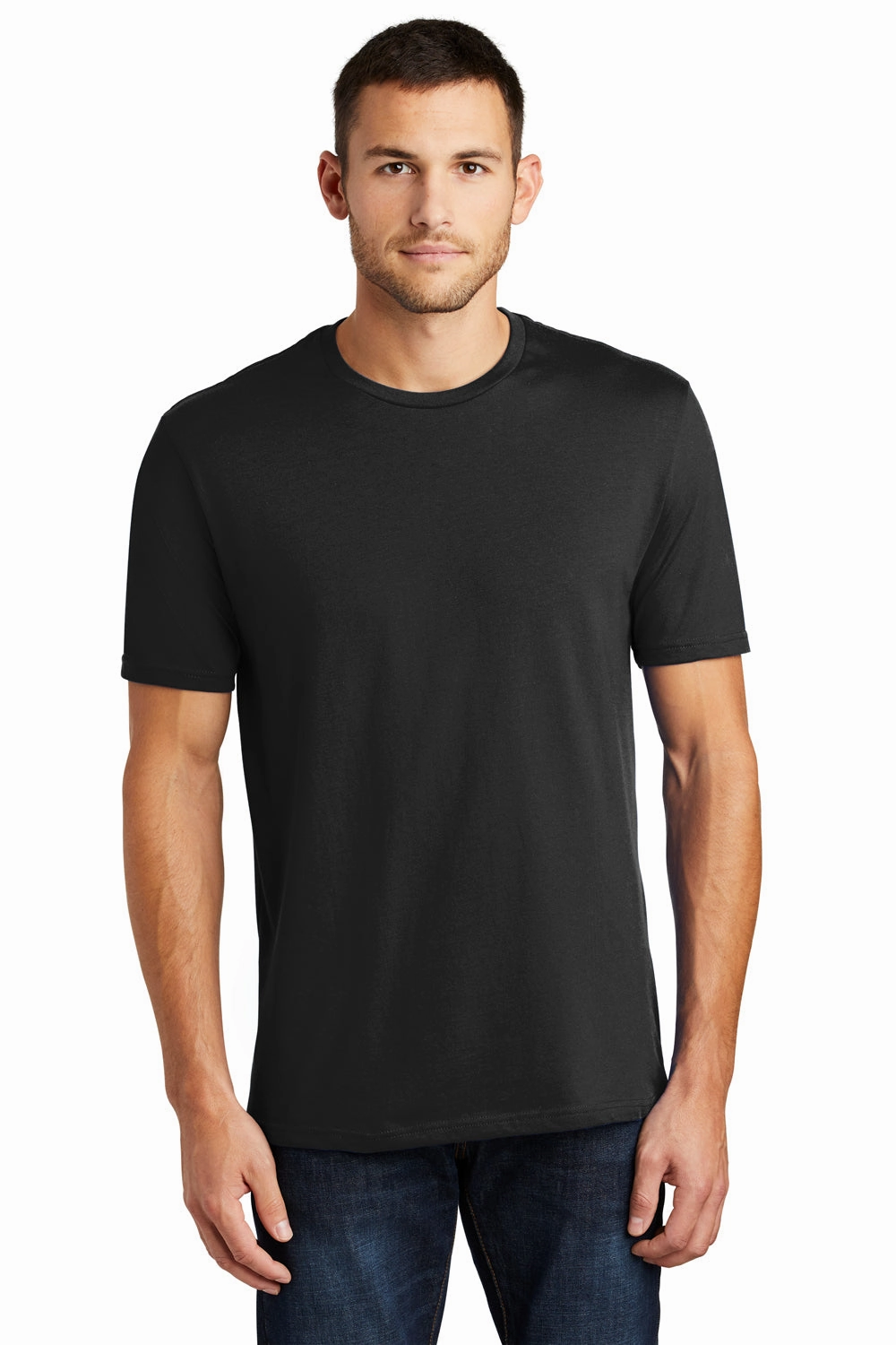 District Mens Perfect Weight Short Sleeve Crewneck T-Shirt - Jet Black