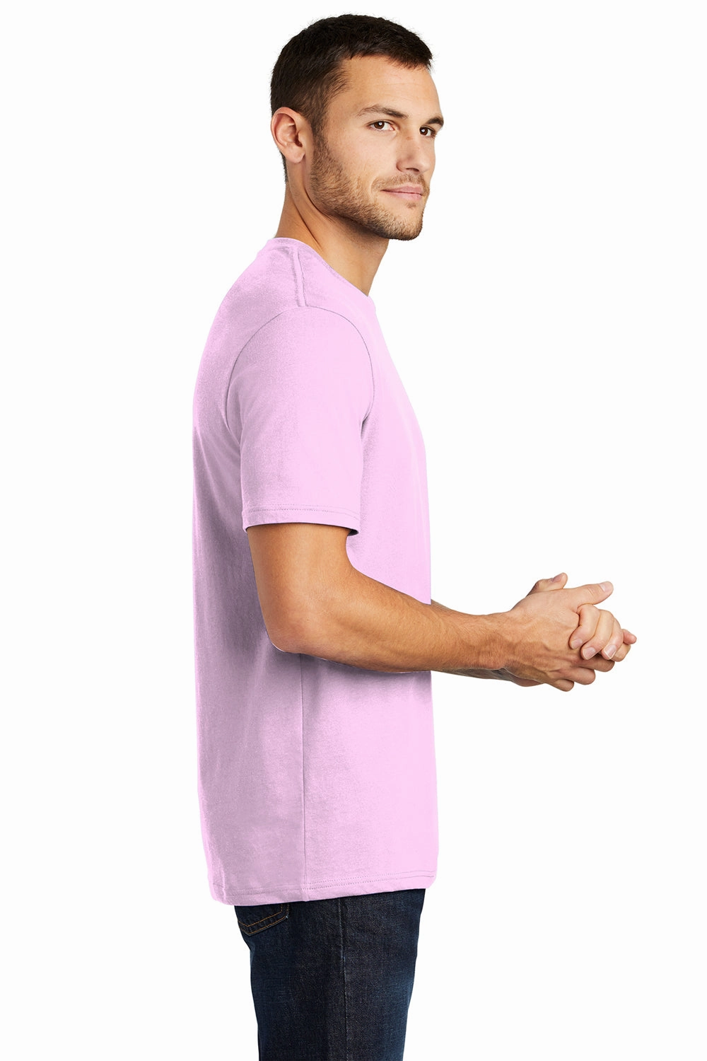 District Mens Perfect Weight Short Sleeve Crewneck T-Shirt - Soft Purple - Closeout