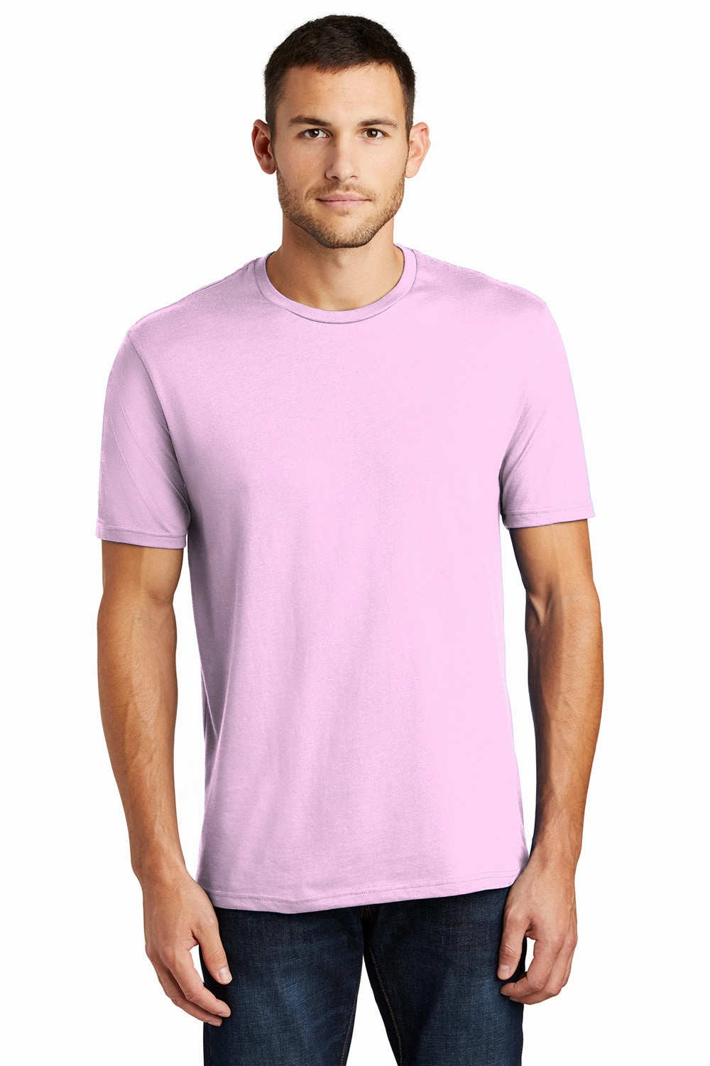 District Mens Perfect Weight Short Sleeve Crewneck T-Shirt - Soft Purple - Closeout