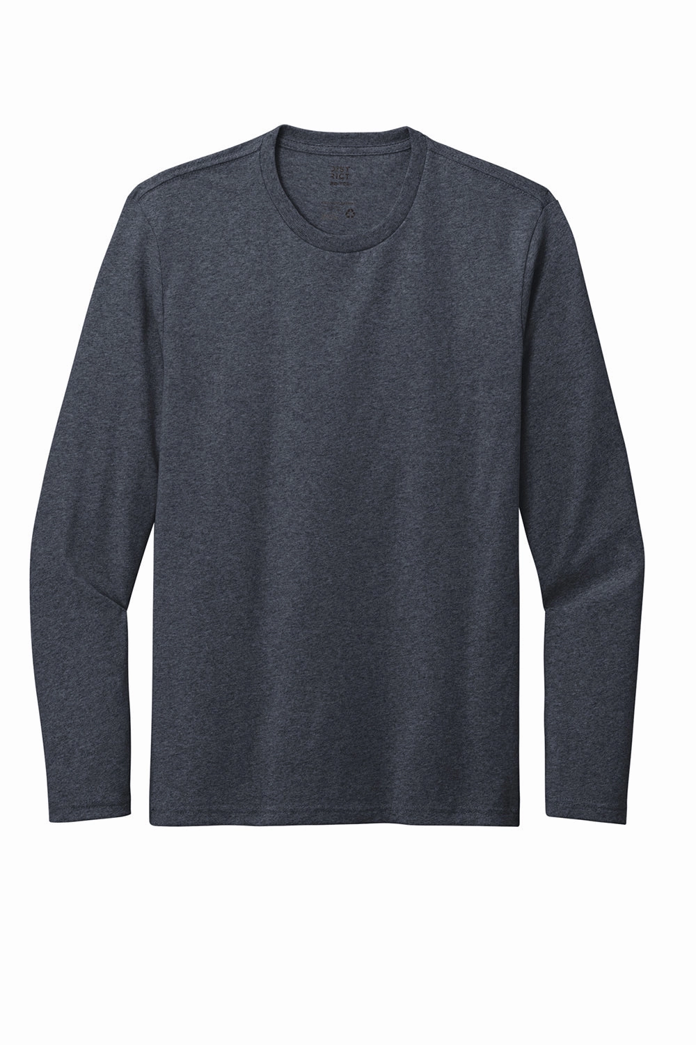 District Mens Re-Tee Long Sleeve Crewneck T-Shirt - Heather Navy Blue