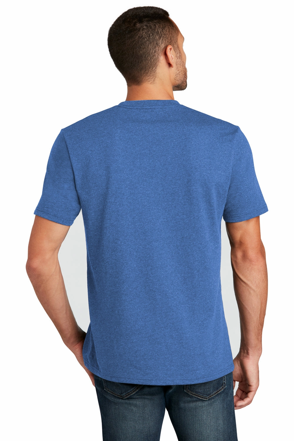 District Mens Re-Tee Short Sleeve Crewneck T-Shirt - Heather Blue