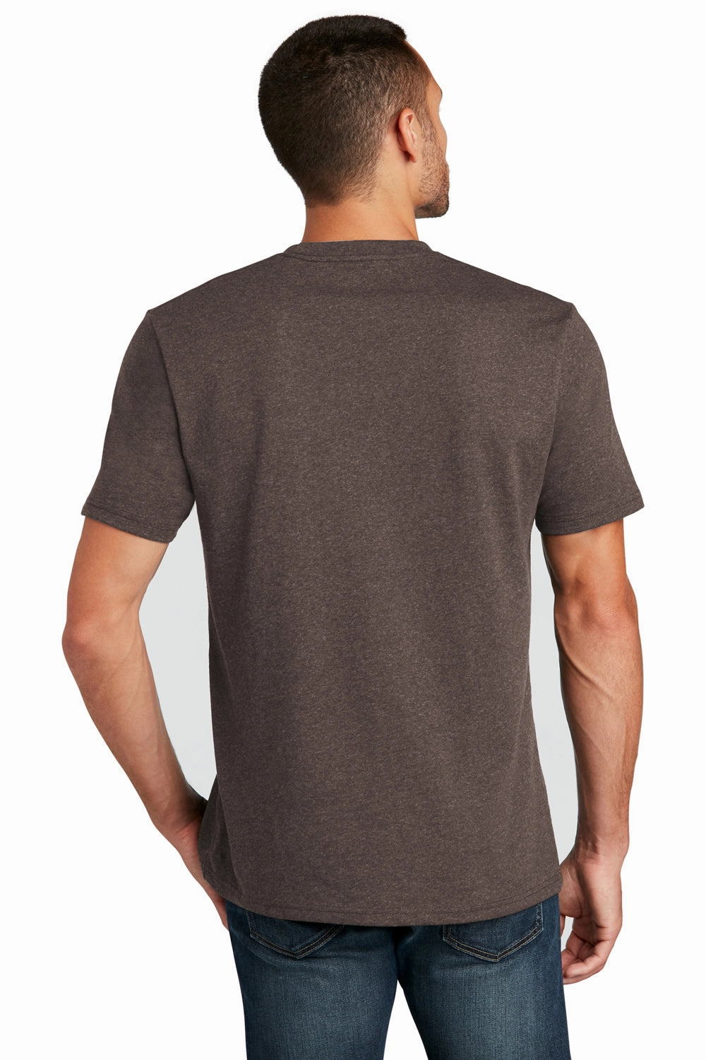 District Mens Re-Tee Short Sleeve Crewneck T-Shirt - Heather Deep Brown