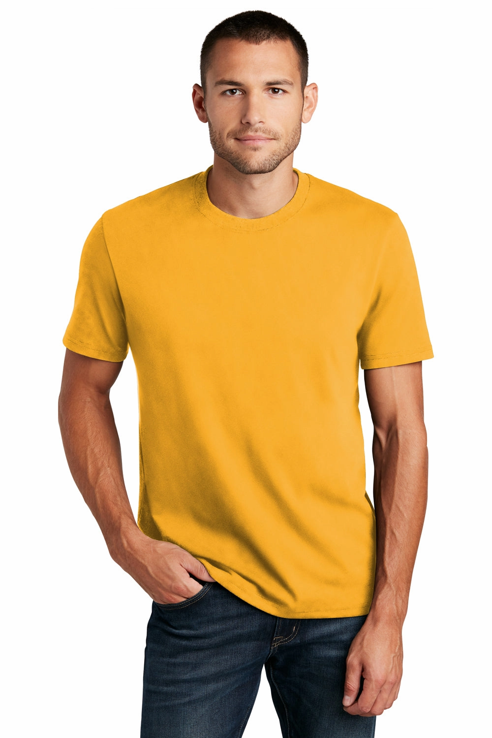 District Mens Re-Tee Short Sleeve Crewneck T-Shirt - Maize Yellow
