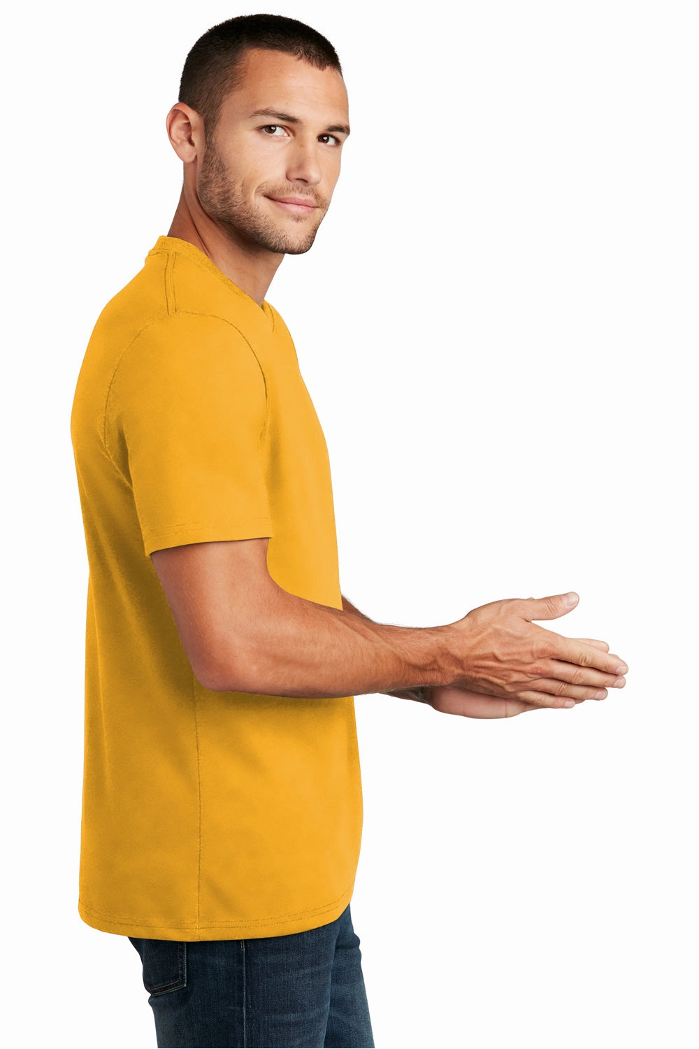 District Mens Re-Tee Short Sleeve Crewneck T-Shirt - Maize Yellow