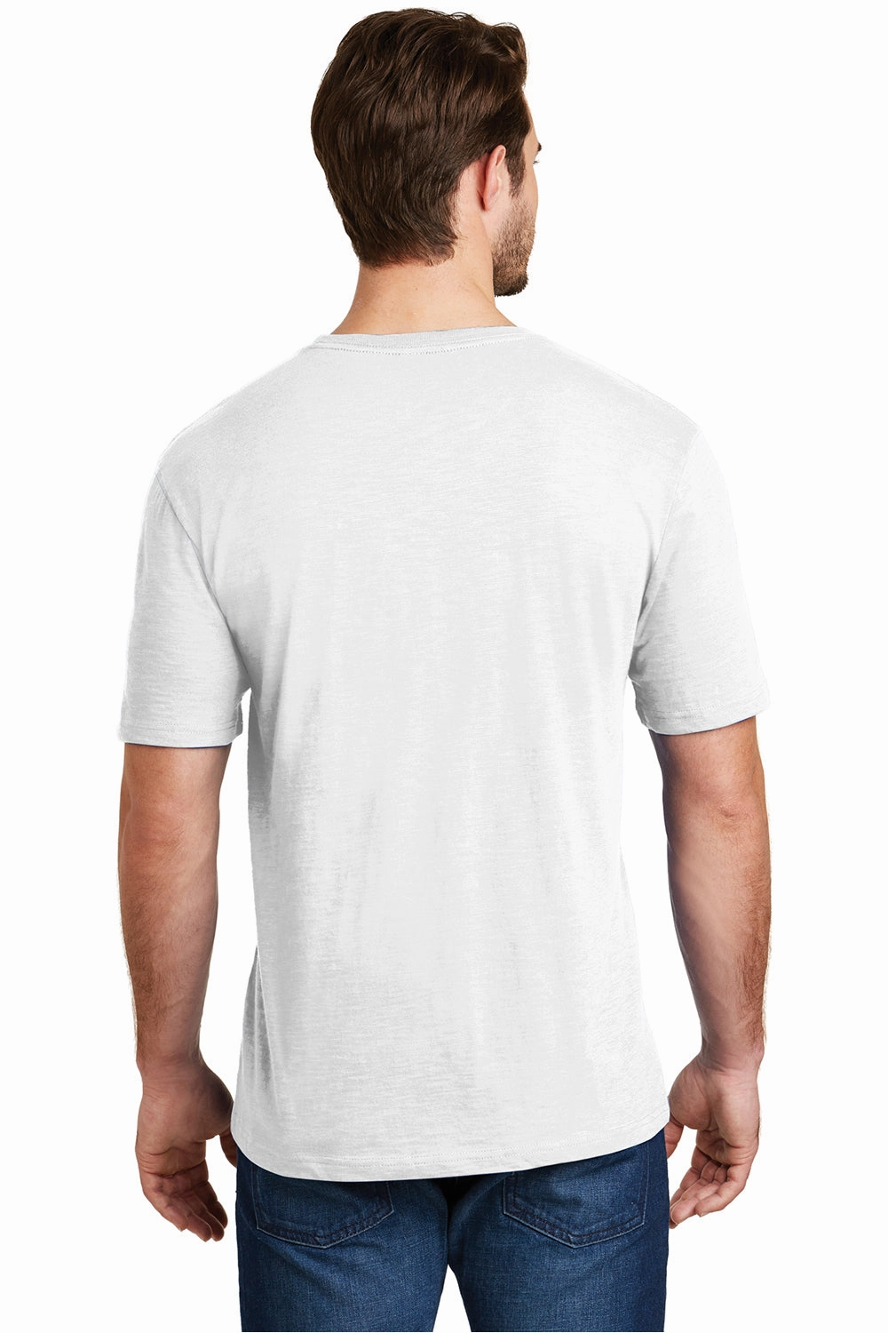District Mens Super Slub Short Sleeve Crewneck T-Shirt - White - Closeout