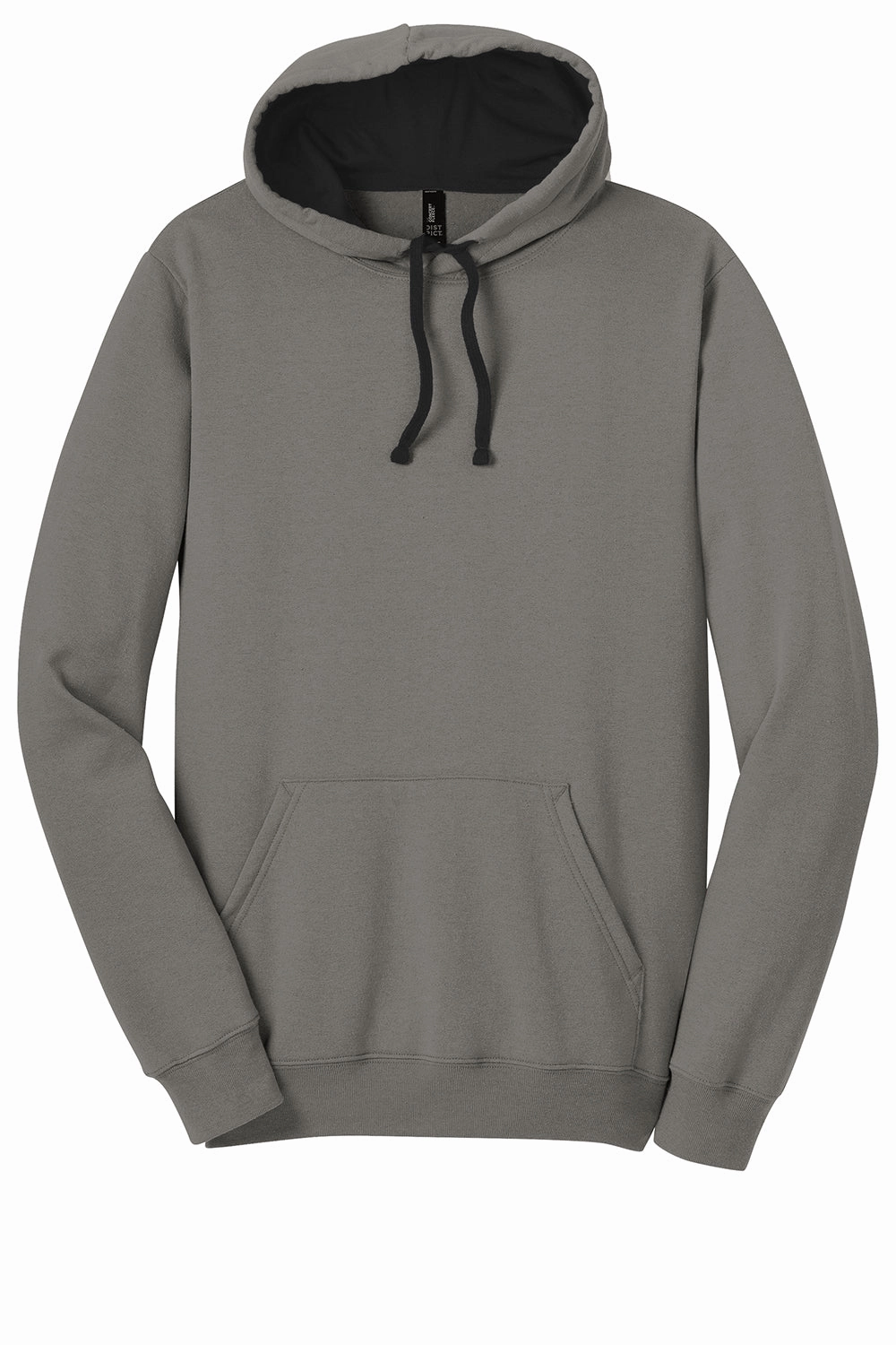 District Mens The Concert Fleece Hooded Sweatshirt Hoodie w/ Pouch Pocket - Grey