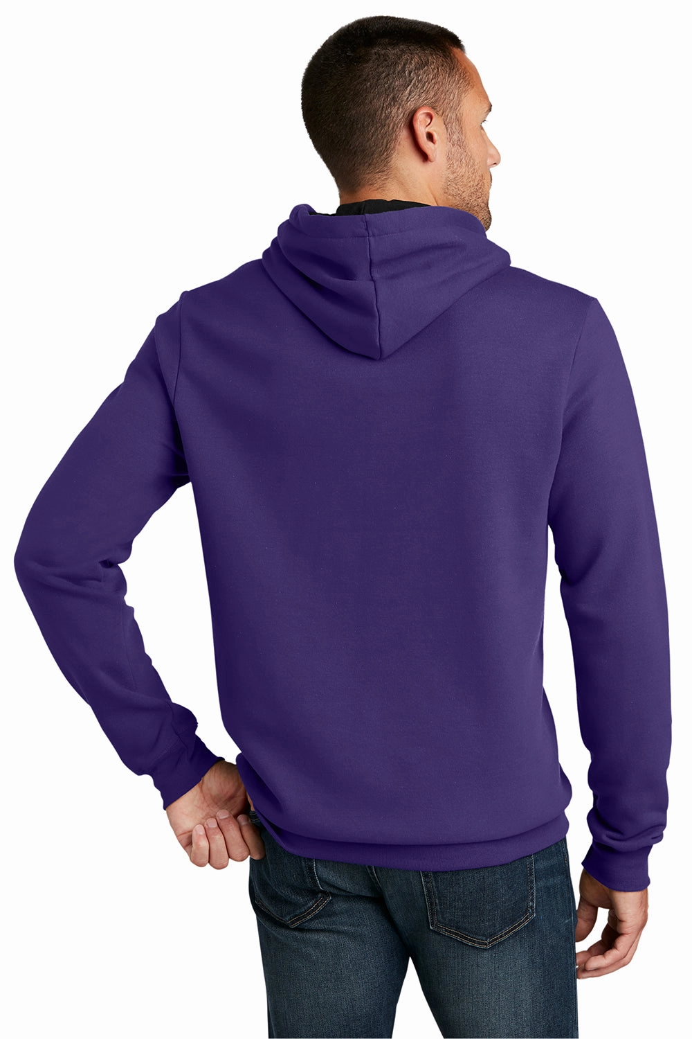 District Mens The Concert Fleece Hooded Sweatshirt Hoodie w/ Pouch Pocket - Purple