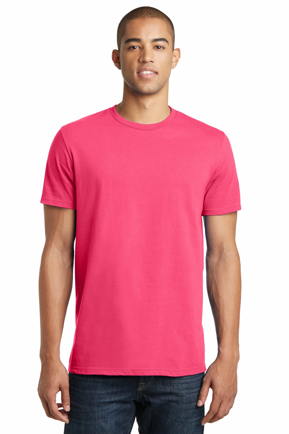 District Mens The Concert Short Sleeve Crewneck T-Shirt - Neon Pink