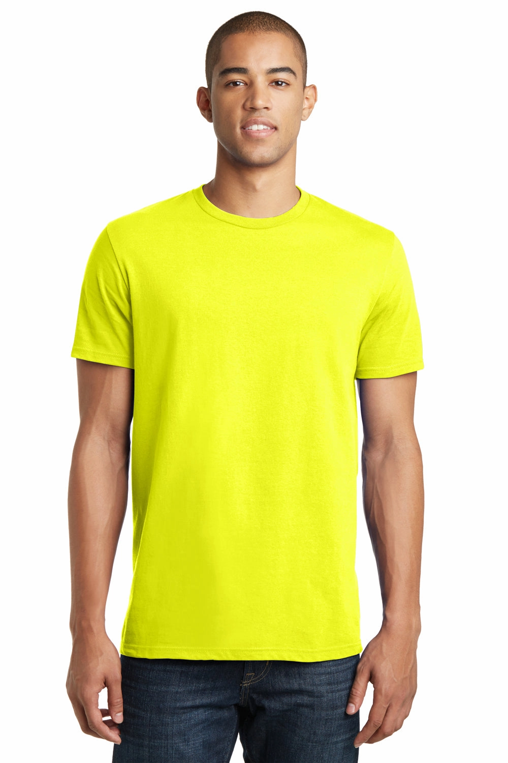 District Mens The Concert Short Sleeve Crewneck T-Shirt - Neon Yellow