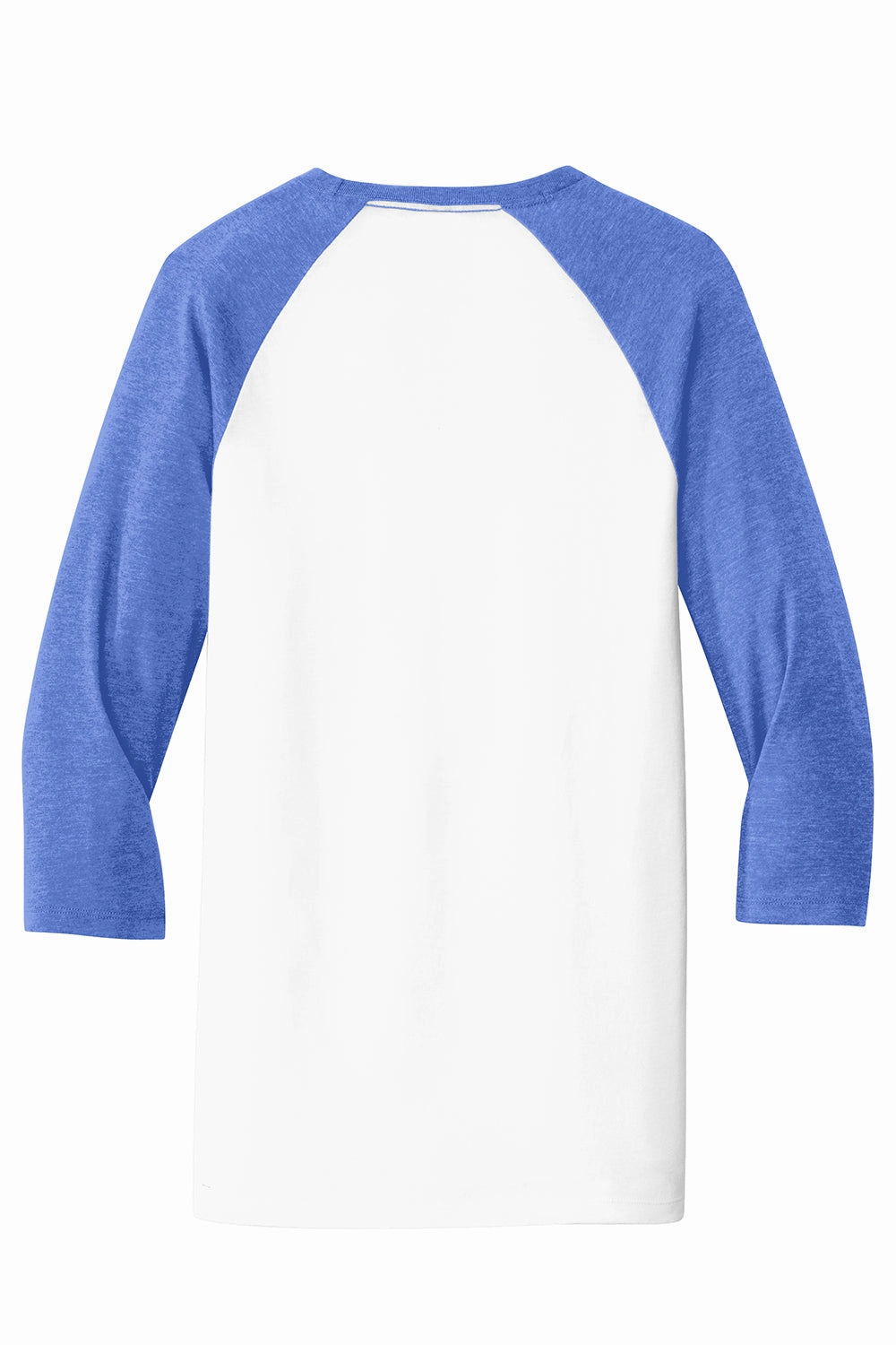 District Mens Very Important 3/4 Sleeve Crewneck T-Shirt - White/Royal Blue Frost - Closeout