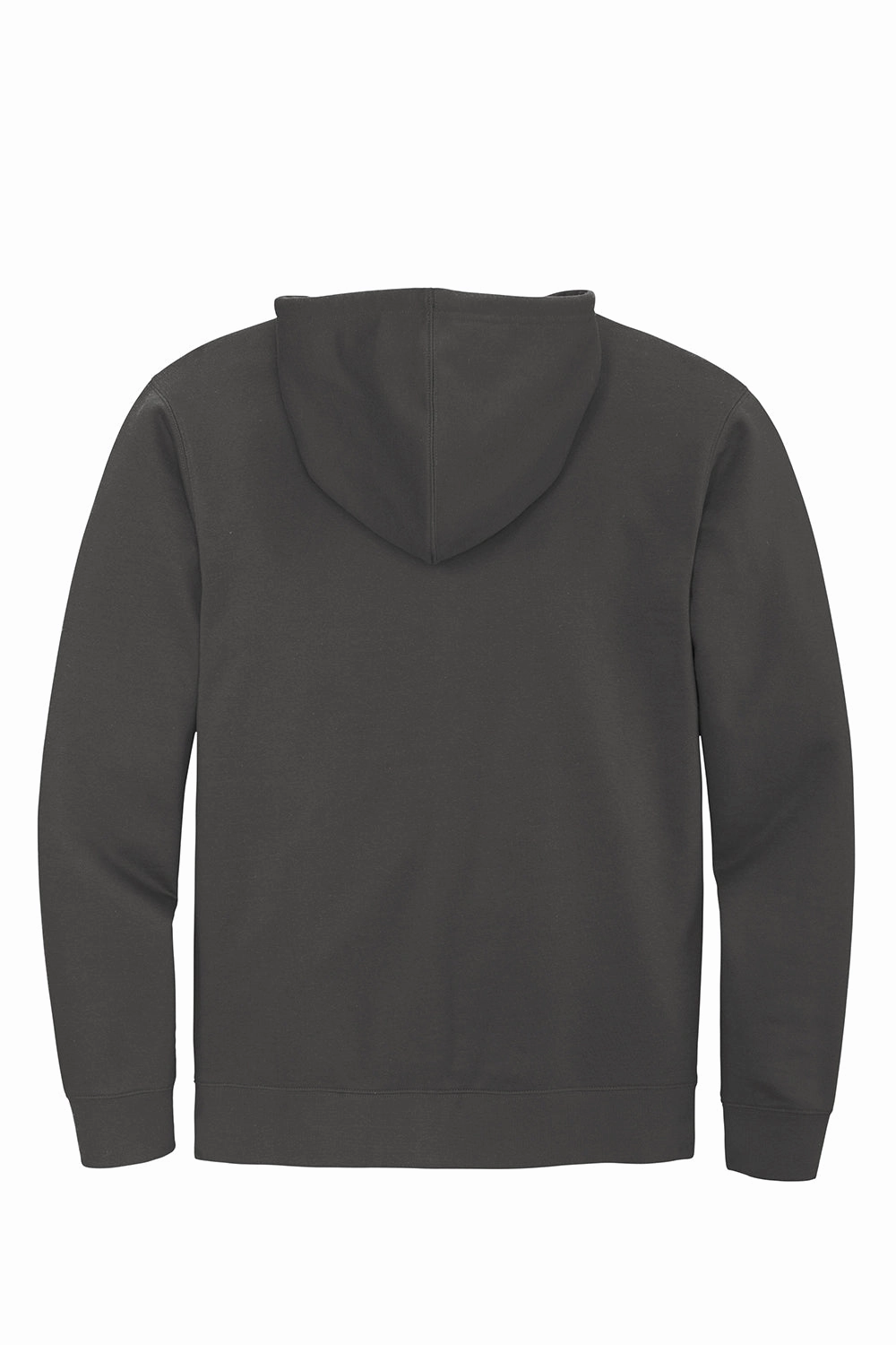 District Mens Very Important Fleece Full Zip Hooded Sweatshirt Hoodie w/ Pockets - Charcoal Grey