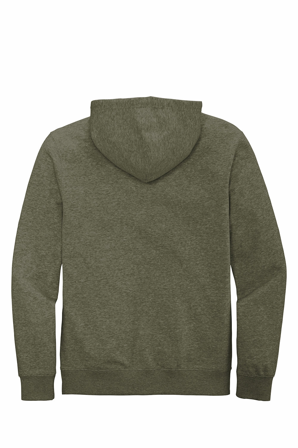 District Mens Very Important Fleece Full Zip Hooded Sweatshirt Hoodie w/ Pockets - Heather Olive Green