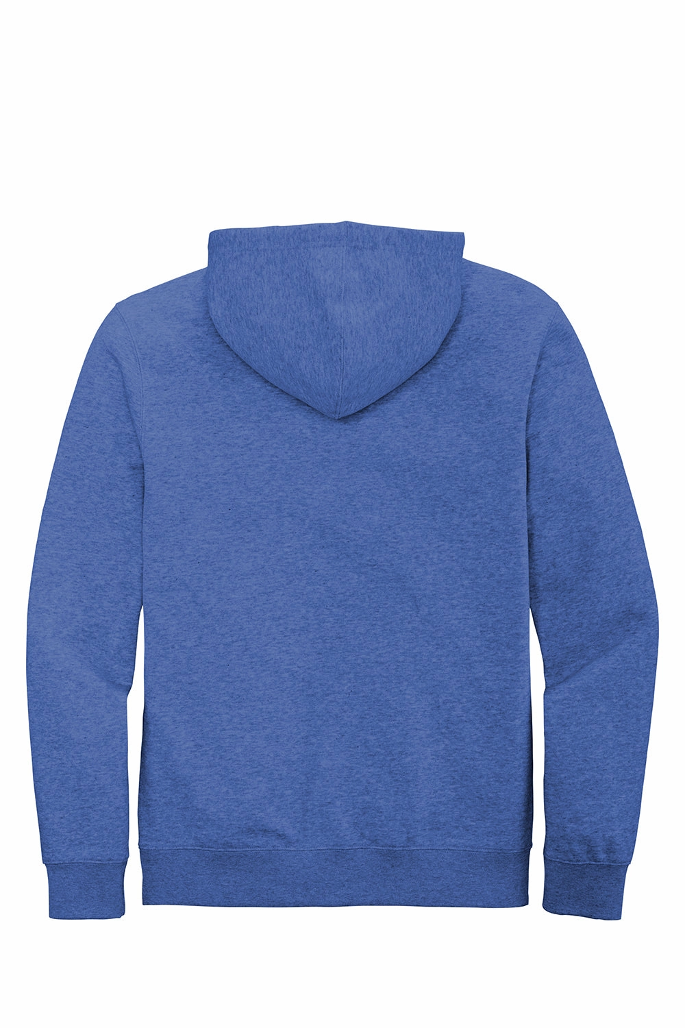 District Mens Very Important Fleece Full Zip Hooded Sweatshirt Hoodie w/ Pockets - Royal Blue Frost