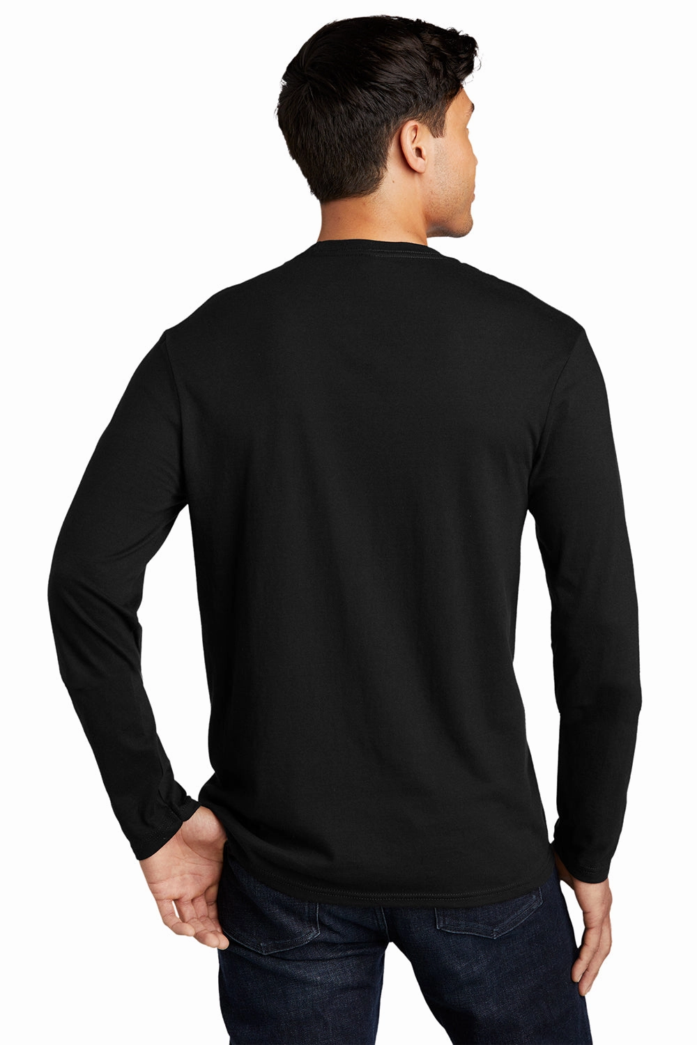 District Mens Very Important Long Sleeve Crewneck T-Shirt - Black