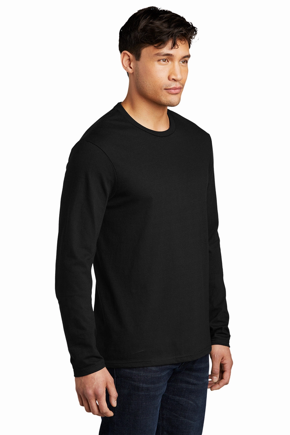 District Mens Very Important Long Sleeve Crewneck T-Shirt - Black