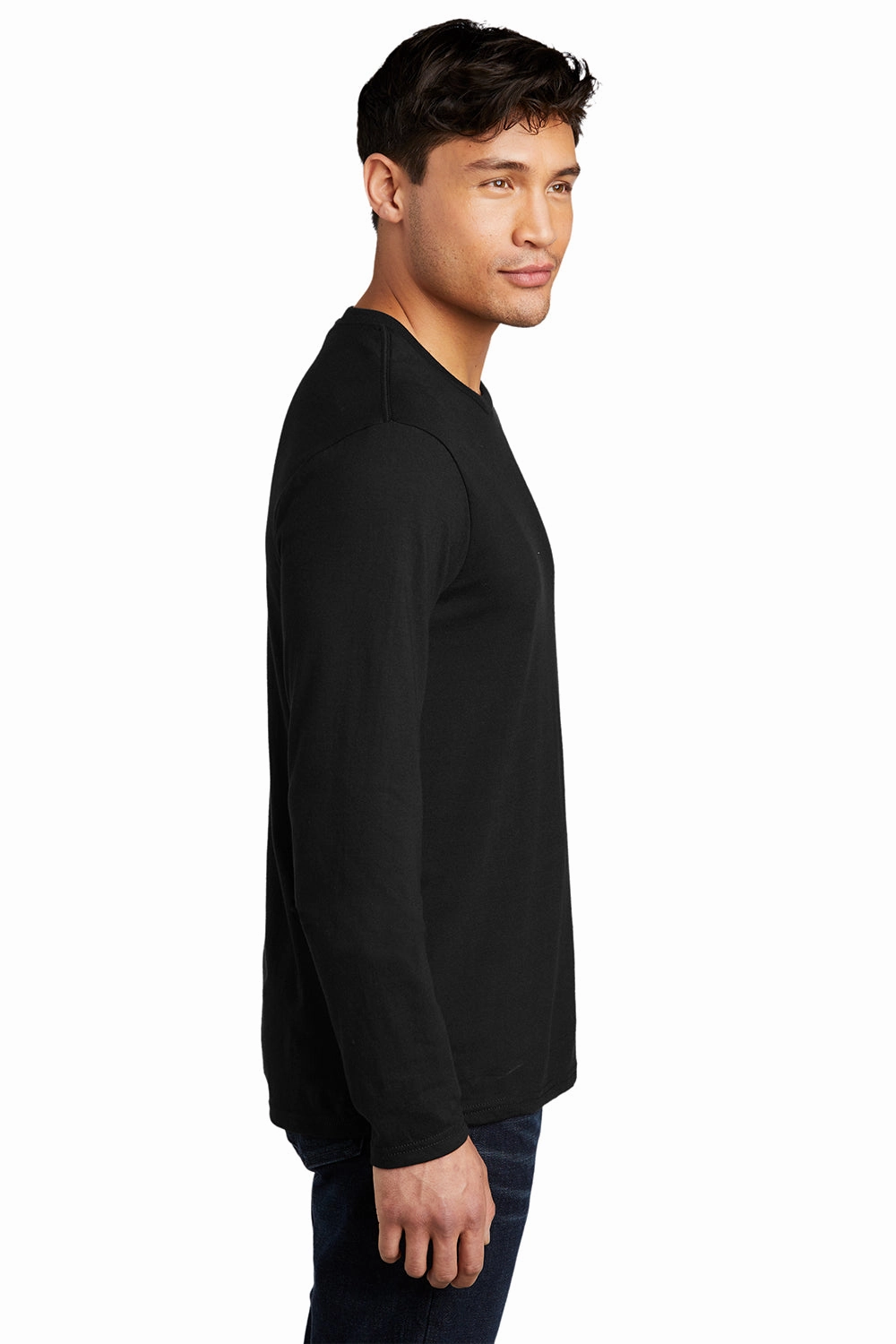 District Mens Very Important Long Sleeve Crewneck T-Shirt - Black