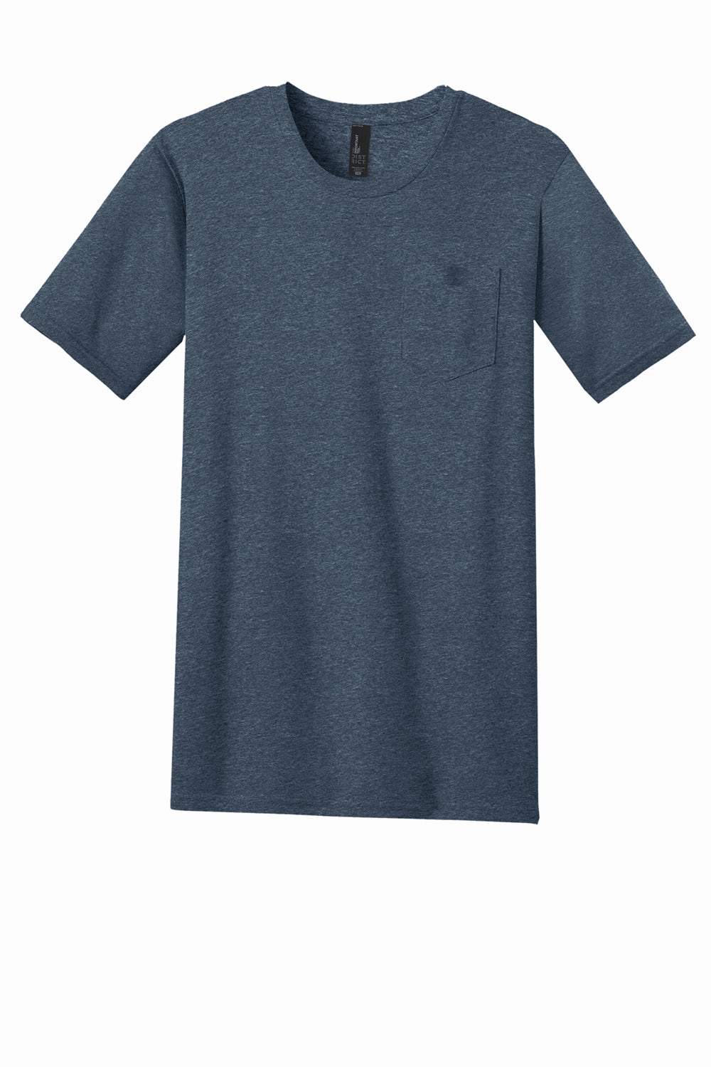 District Mens Very Important Short Sleeve Crewneck T-Shirt w/ Pocket - Heather Navy Blue