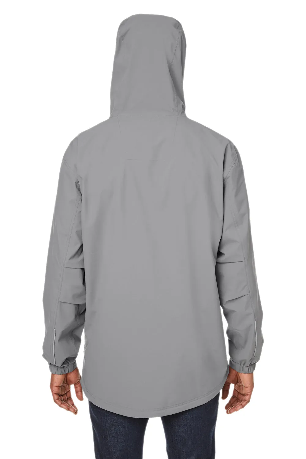 Dri Duck Mens Challenger Stain Resistant 1/4 Zip Hooded Anorak Jacket - Grey