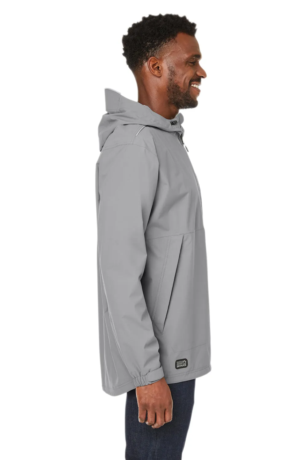 Dri Duck Mens Challenger Stain Resistant 1/4 Zip Hooded Anorak Jacket - Grey