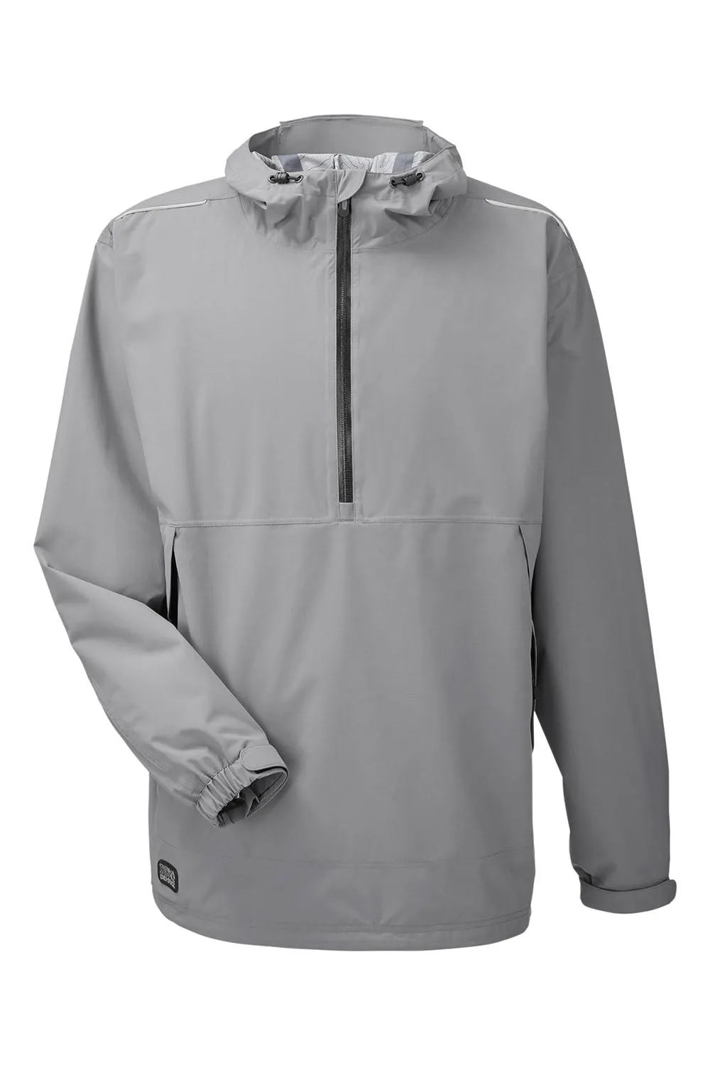 Dri Duck Mens Challenger Stain Resistant 1/4 Zip Hooded Anorak Jacket - Grey
