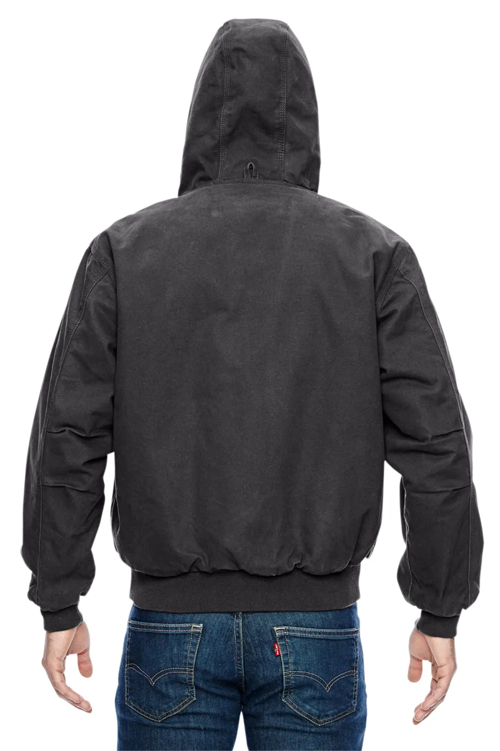 Dri Duck Mens Cheyenne Full Zip Hooded Sweatshirt Hoodie w/ Pockets - Charcoal Grey