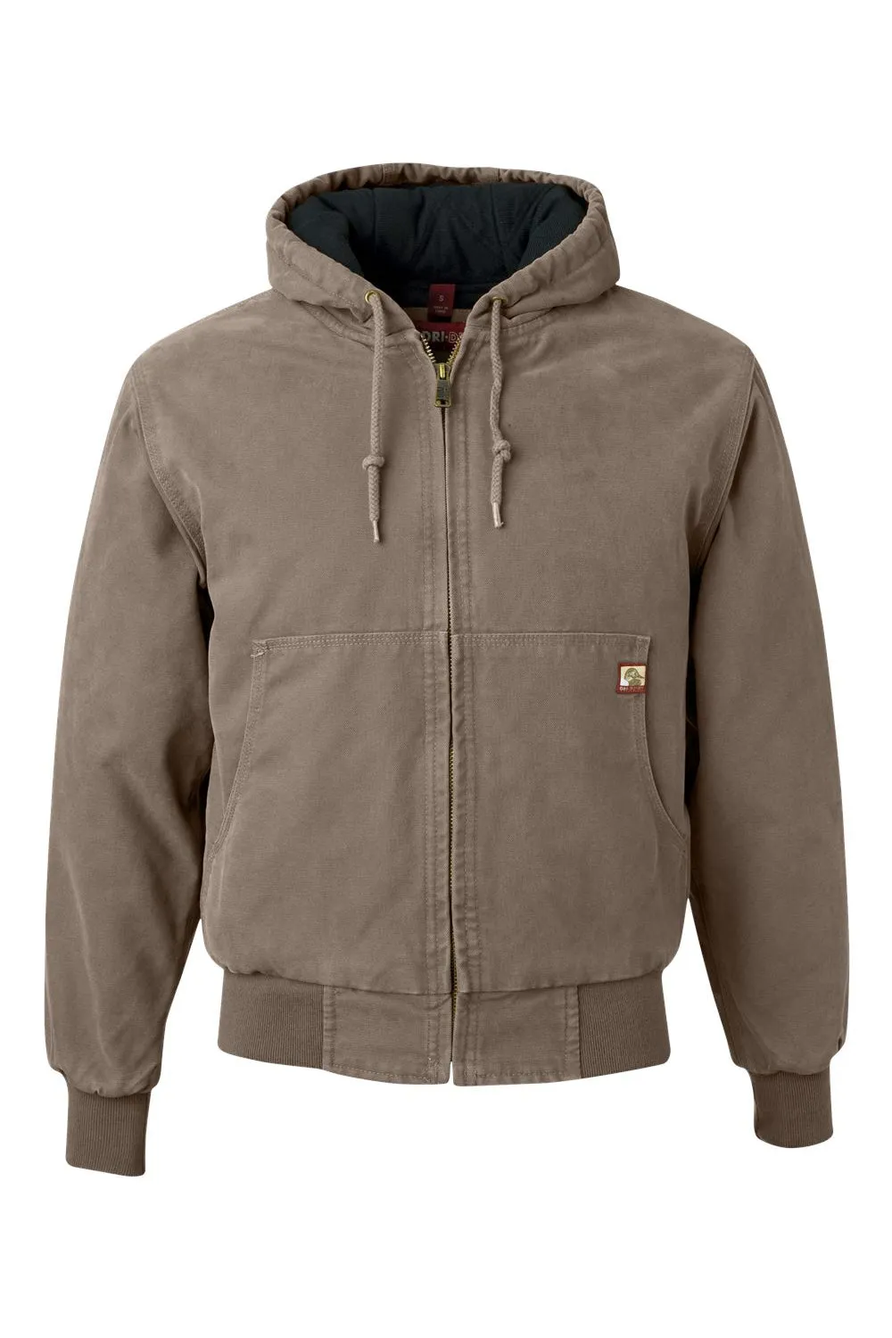 Dri Duck Mens Cheyenne Full Zip Hooded Sweatshirt Hoodie w/ Pockets - Gravel Grey
