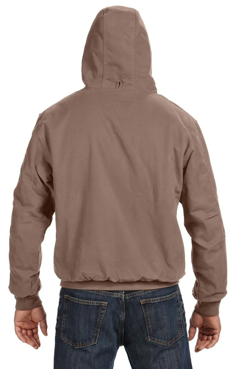 Dri Duck Mens Cheyenne Full Zip Hooded Sweatshirt Hoodie w/ Pockets - Khaki Brown