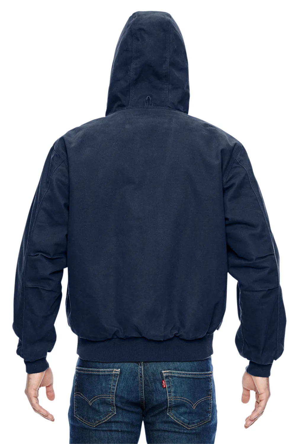 Dri Duck Mens Cheyenne Full Zip Hooded Sweatshirt Hoodie w/ Pockets - Navy Blue