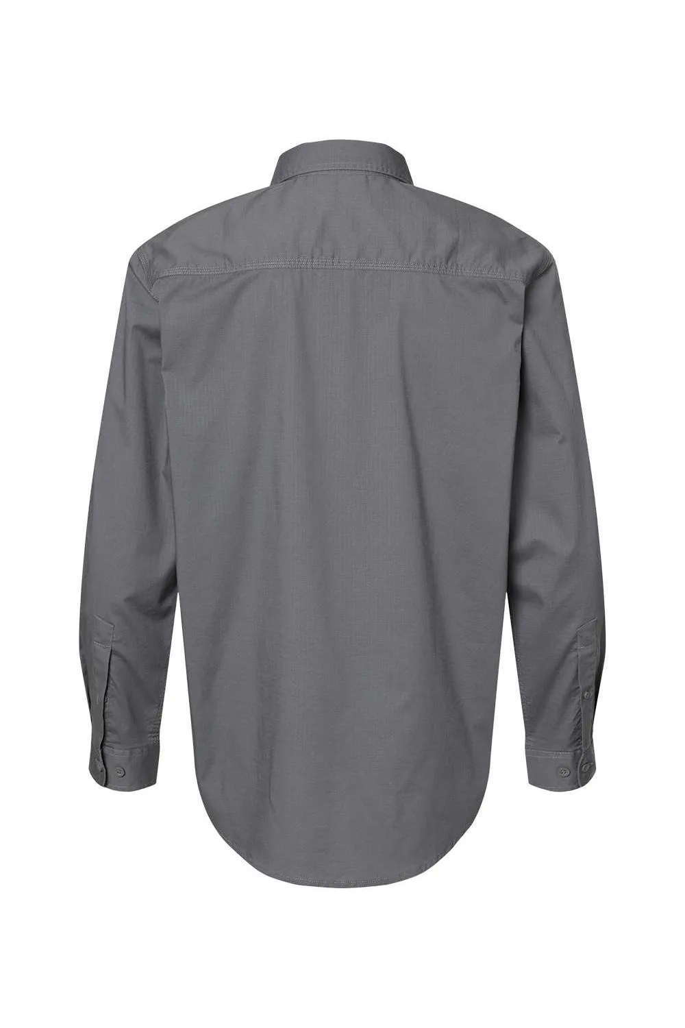 Dri Duck Mens Craftsman Long Sleeve Button Down Shirt w/ Double Pockets - Gunmetal Grey