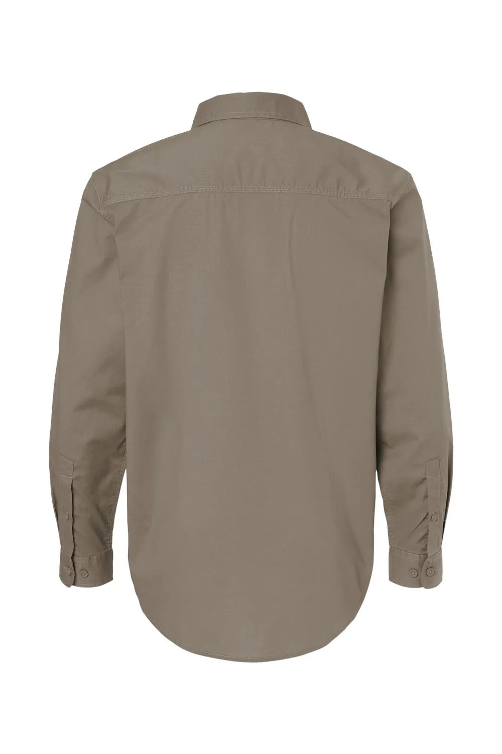 Dri Duck Mens Craftsman Long Sleeve Button Down Shirt w/ Double Pockets - Rope Brown