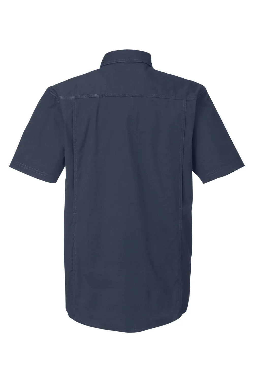 Dri Duck Mens Craftsman Ripstop Short Sleeve Button Down Shirt w/ Double Pockets - Deep Blue