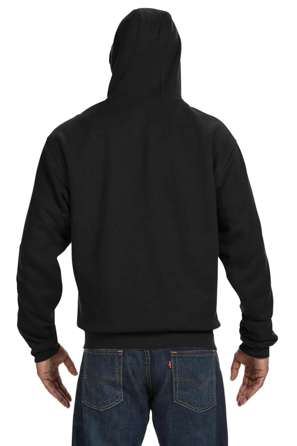 Dri Duck Mens Crossfire PowerFleece Full Zip Hooded Sweatshirt Hoodie w/ Pockets - Black