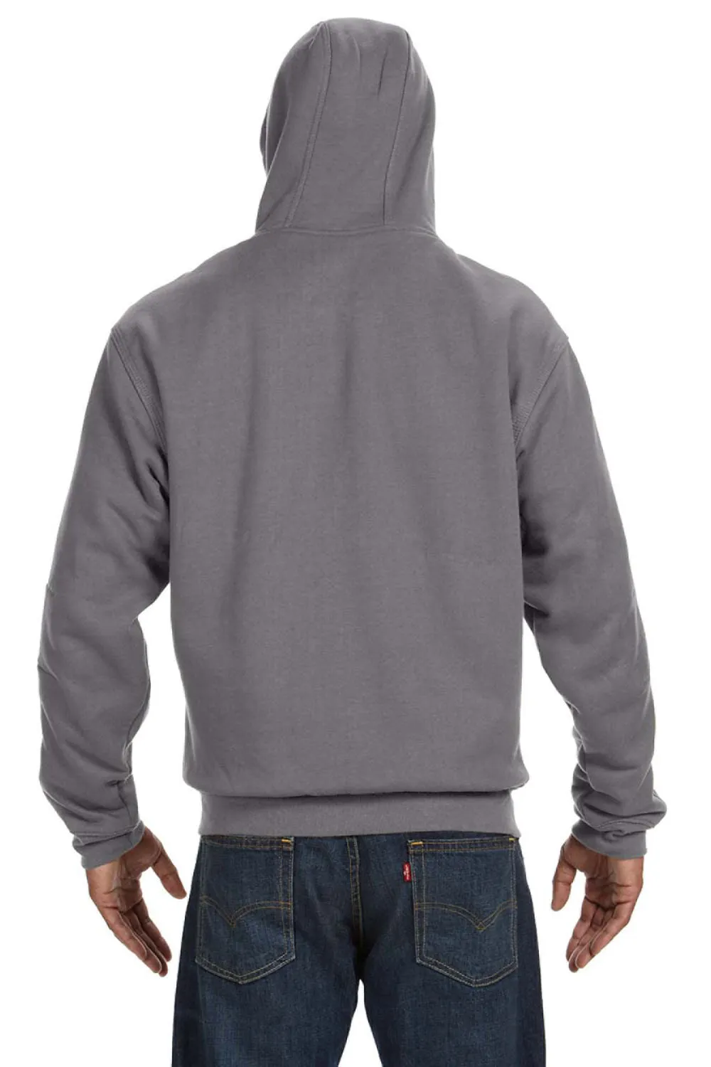 Dri Duck Mens Crossfire PowerFleece Full Zip Hooded Sweatshirt Hoodie w/ Pockets - Dark Oxford Grey