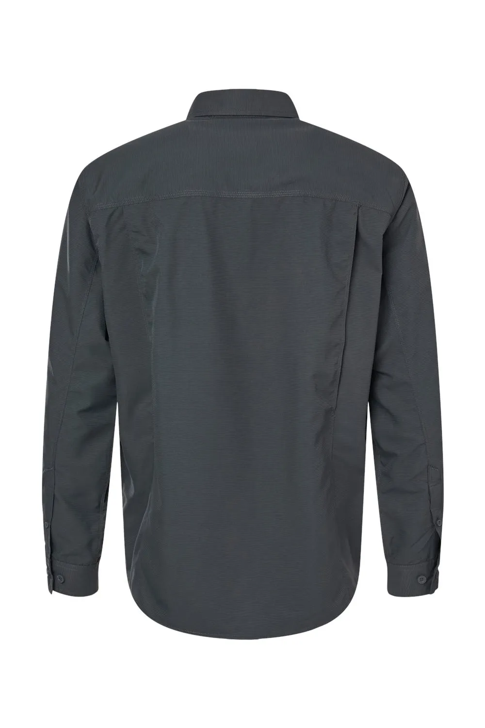 Dri Duck Mens Crossroad UPF 50  Long Sleeve Button Down Shirt w/ Double Pockets - Charcoal Grey