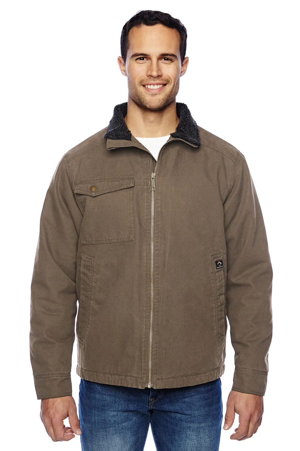 Dri Duck Mens Endeavor Canvas Full Zip Jacket - Field Khaki Brown