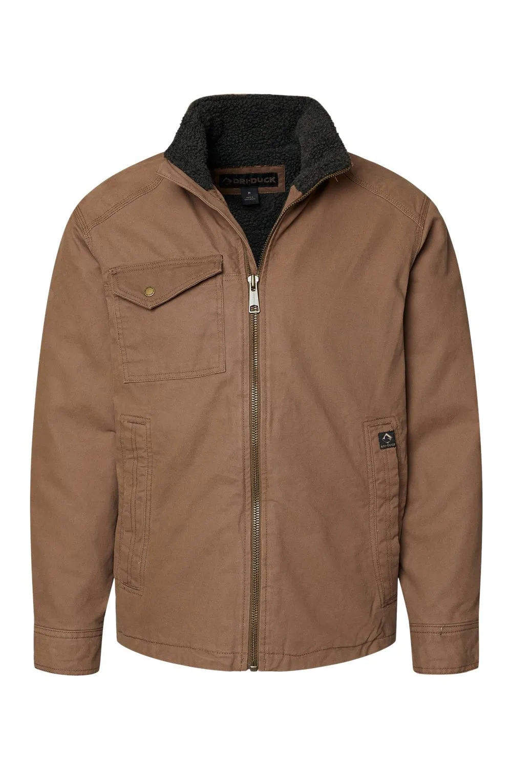 Dri Duck Mens Endeavor Canvas Full Zip Jacket - Field Khaki Brown