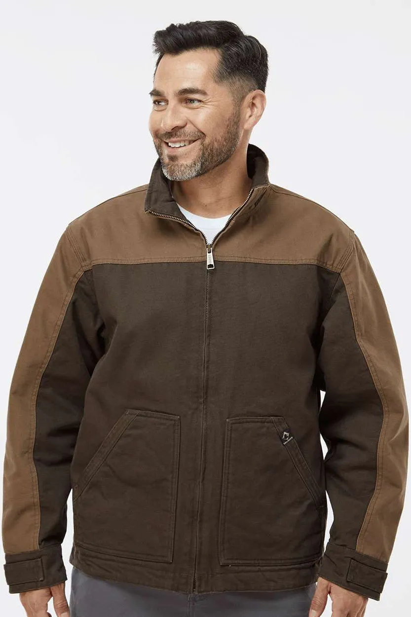 Dri Duck Mens Horizon Canvas Full Zip Jacket - Tobacco Brown/Field Khaki