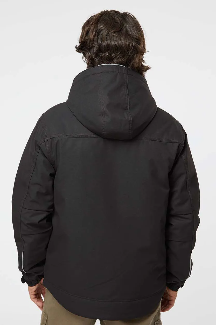 Dri Duck Mens Kodiak GrizzlyTex Water Resistant Canvas Full Zip Hooded Jacket - Black