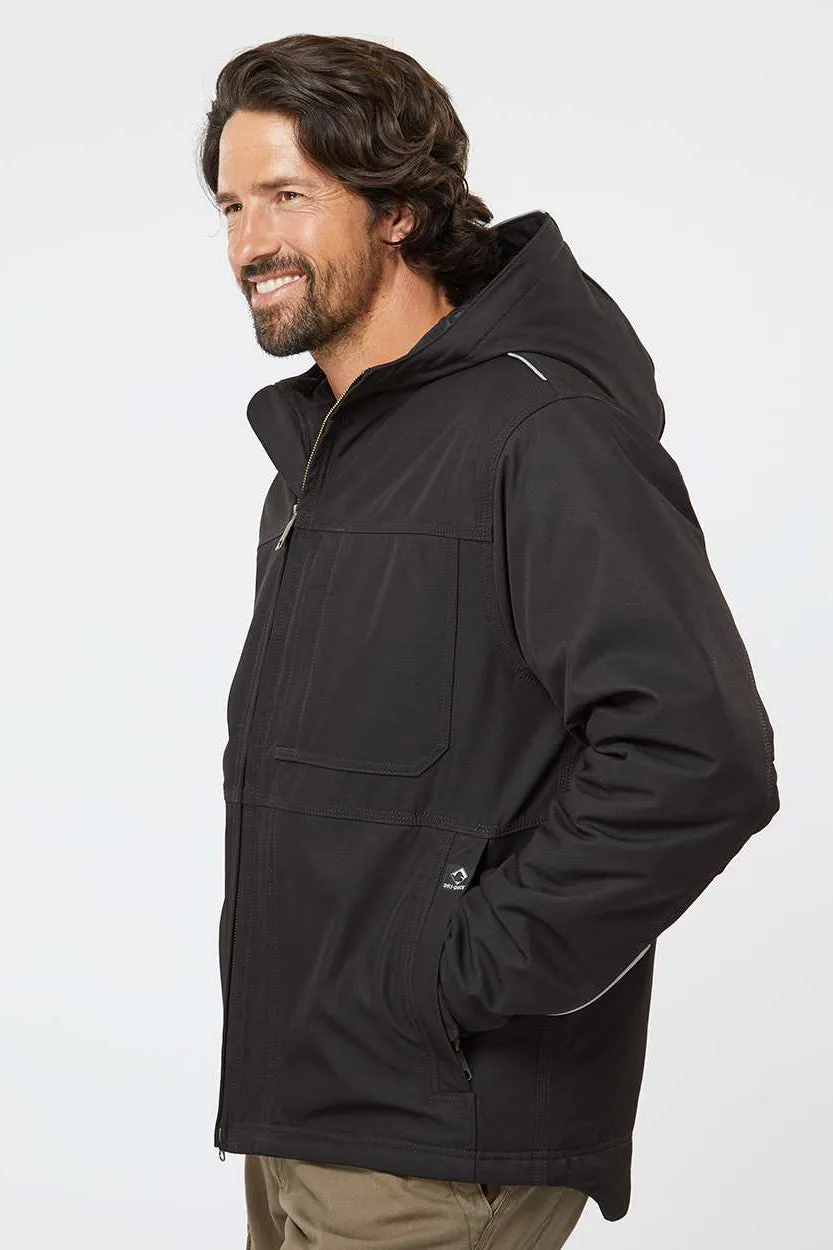 Dri Duck Mens Kodiak GrizzlyTex Water Resistant Canvas Full Zip Hooded Jacket - Black
