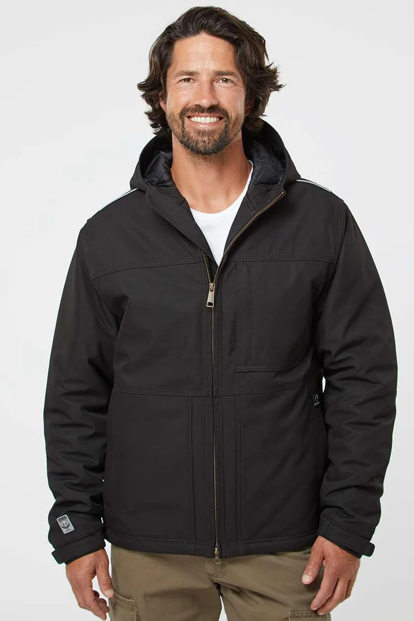 Dri Duck Mens Kodiak GrizzlyTex Water Resistant Canvas Full Zip Hooded Jacket - Black