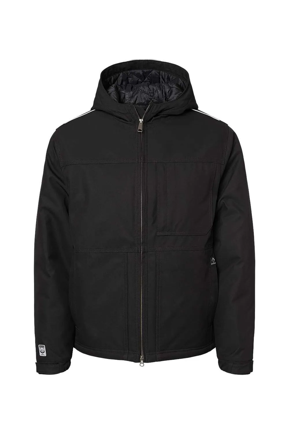 Dri Duck Mens Kodiak GrizzlyTex Water Resistant Canvas Full Zip Hooded Jacket - Black
