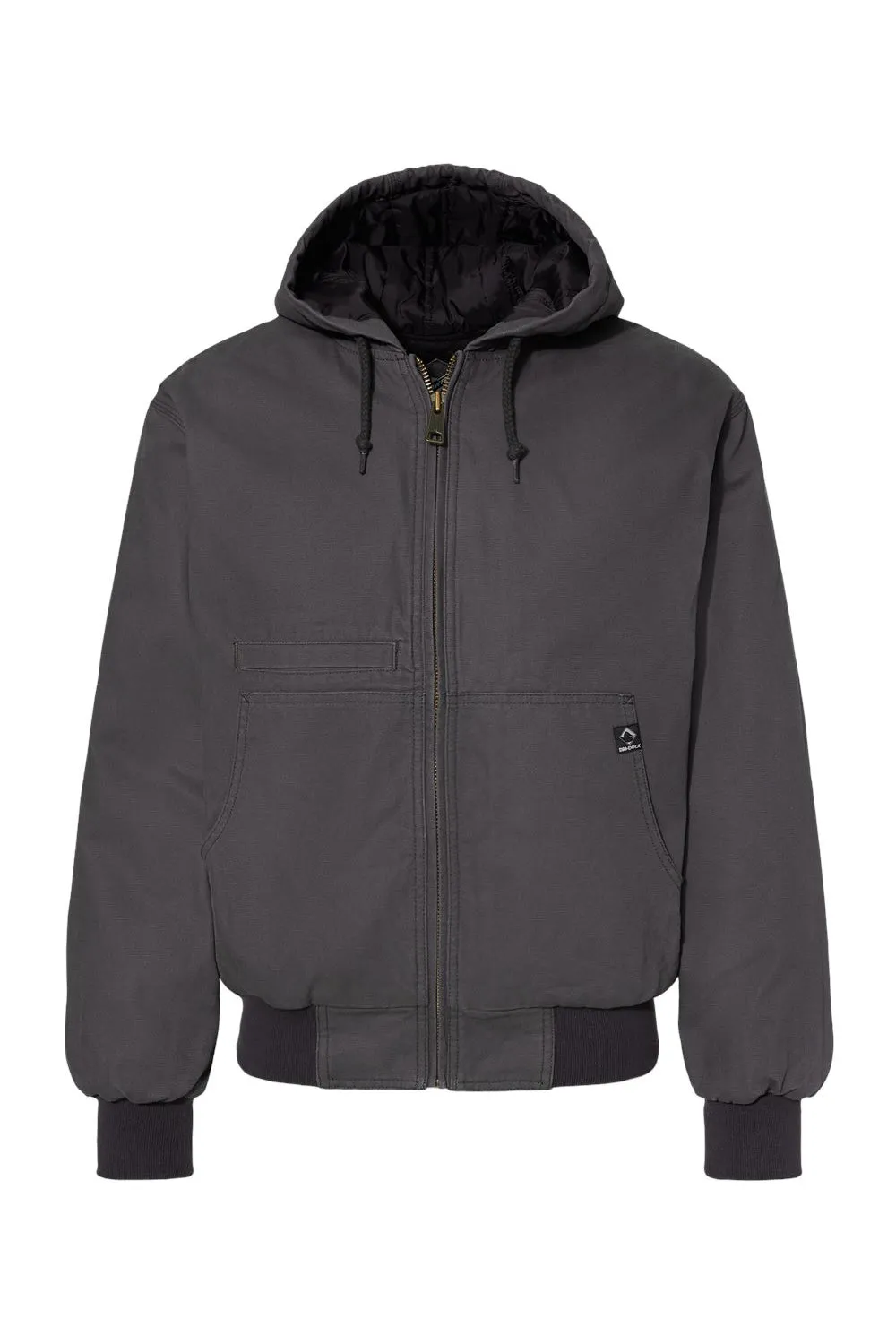 Dri Duck Mens Laramie Canvas Full Zip Hooded Jacket - Charcoal Grey