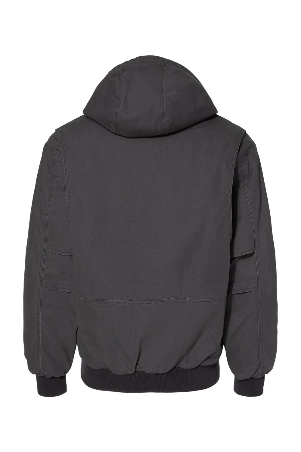 Dri Duck Mens Laramie Canvas Full Zip Hooded Jacket - Charcoal Grey